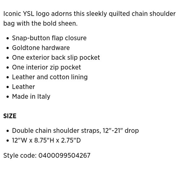 ⛔SOLD⛔ YSL Large Envelope Matelasse Leather Bag - Picture 6 of 7